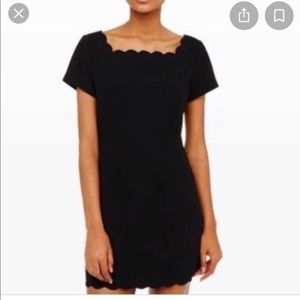 Club Monaco Black Scalloped Crepe Dress Size 12